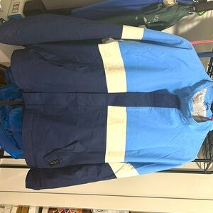 Great woman rain jacket on fashion move